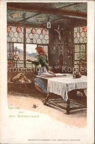 Trachten Schwarzwald Kuenstlerkarte Kat. Trachten