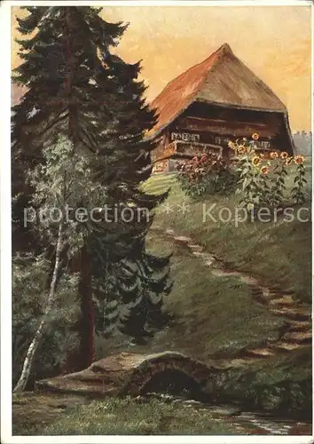 Kuenstlerkarte Lautenbachhof im Schwarzwald Karl Kuehne Karte Nr. 568 Kat. Kuenstlerkarte