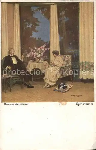 Kuenstlerkarte Hermann Angermeyer Kat. Kuenstlerkarte
