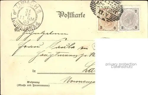 Neujahr Kleeblatt 1901 Kat. Greetings