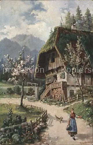 Kuenstlerkarte Hugo Spiessler Schwarzwald Landschaften Kat. Kuenstlerkarte