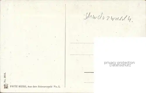 Reiss Fritz Nr. 1 Schwarzwaldhaeuser Kat. Schwarzwaldkuenstler