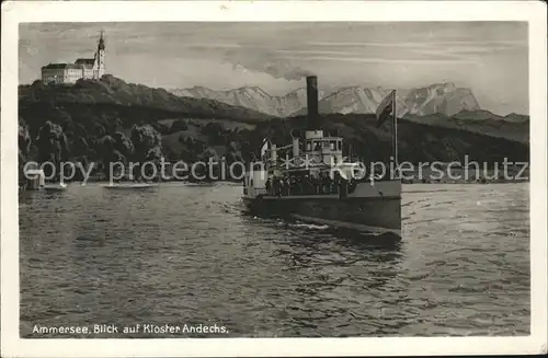 Dampfer Binnenschifffahrt Kloster Andechs Ammersee Kat. Schiffe