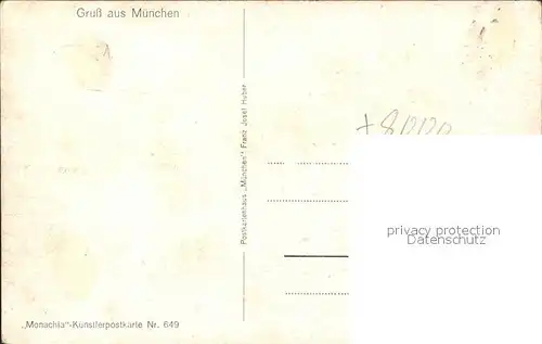 Tauben Kuenstlerkarte Muenchen Residenz Feldherrnhalle Muenchner Kindl Kat. Tiere