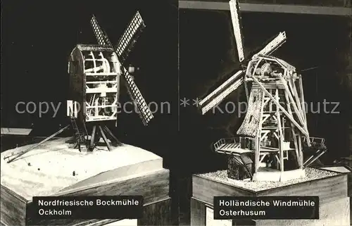 Windmuehle Modele Hollaendische Windmuehle Nordfriesische Bockmuehle Museum Kat. Gebaeude und Architektur