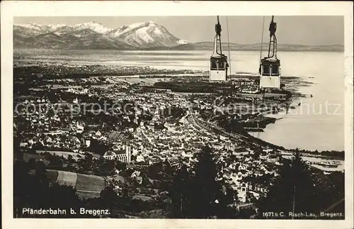 Foto Risch Lau Nr. 1671 Seilbahn Pfaenderbahn b. Bregenz Kat. Fotografie