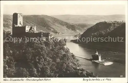 Foto Kratz Nr. 32 Burg Gutenfels die Pfalz Rhein Kat. Fotografie