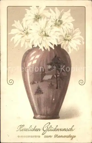 Namenstag Namenskarte Blumen Vase  /  /