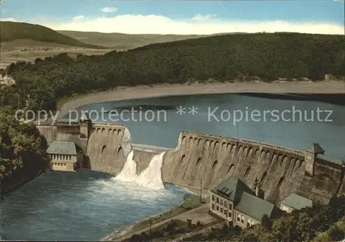 Staudamm Pumpspeicherkraftwerk Edersee Sperrmauer  Kat. Gebaeude