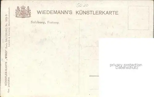 Verlag Wiedemann WIRO Nr. 2376 B Salzburg Festung  Kat. Verlage