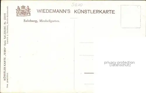 Verlag Wiedemann WIRO Nr. 2380 B Salzburg Mirabellgarten Kat. Verlage