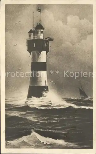 Leuchtturm Lighthouse Rotesand Wesermuendung Kat. Gebaeude