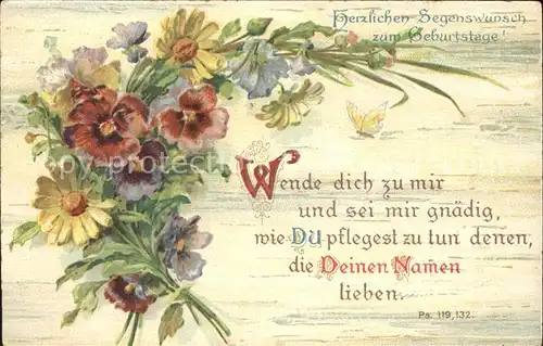 Geburtstag Segenswuensche Blumen Gedicht Kat. Greetings