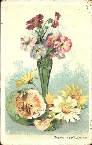Blumen Kuenstlerkarte Margeriten Kat. Pflanzen
