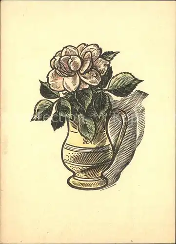 Rosen Zeichnung Vase Kat. Pflanzen