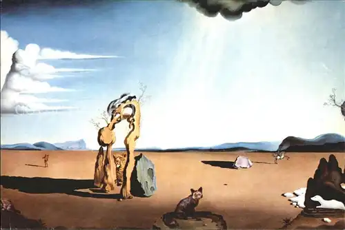 Kuenstlerkarte Salvador Dali Nude in the Desert Kat. Kuenstlerkarte
