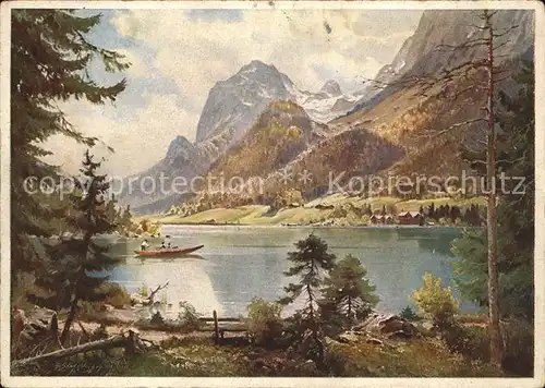 Kuenstlerkarte H. Stadelhofer Hintersee Berchtesgaden Kat. Kuenstlerkarte