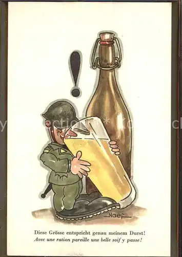 Humor Militaer Wein Bier  Kat. Militaria