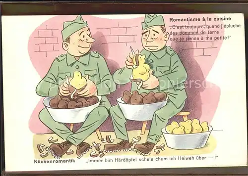 Humor Militaer Romantisme a la cuisine Kat. Militaria