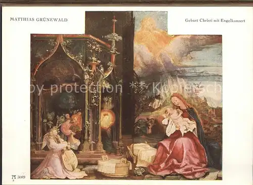Kuenstlerkarte Matthais Gruenewald Geburt Christi Engelkonzert Kat. Kuenstlerkarte