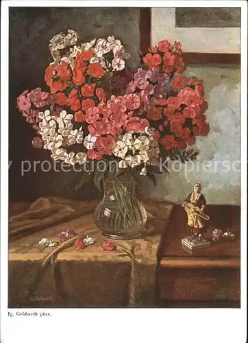 Kuenstlerkarte Ig. Gebhardt Blumen Vase Kat. Kuenstlerkarte
