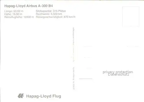 Flugzeuge Zivil Hapag Lloyd Airbus A 300 B4 Kat. Flug