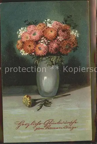 Namenstag Namenskarte Blumen Vase /  /