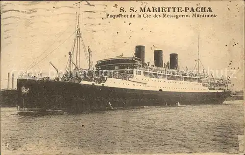 Dampfer Oceanliner S.S. Mariette Pacha Kat. Schiffe