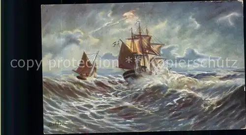 Kuenstlerkarte Bohlin Segelschiffe Kat. Kuenstlerkarte