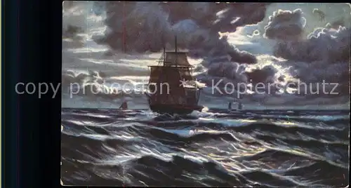 Kuenstlerkarte Segelschiff Meer Bohin Kat. Kuenstlerkarte
