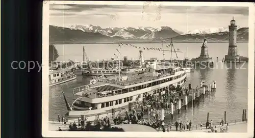 Dampfer Binnenschifffahrt Lindau Bodensee Hafen Kat. Schiffe