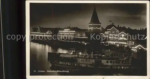 Dampfer Binnenschifffahrt Lindau Seehafen Beleuchtung Kat. Schiffe