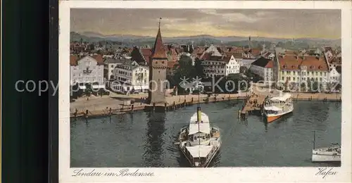 Hafenanlagen Lindau Bodensee Kat. Schiffe
