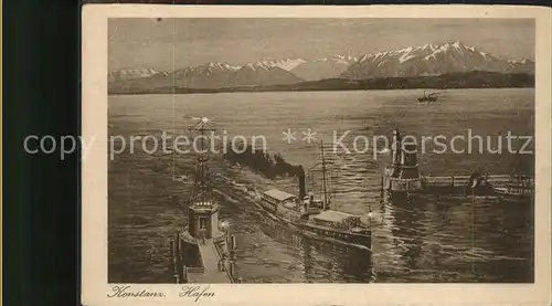 Hafenanlagen Konstanz Dampfschiff Kat. Schiffe