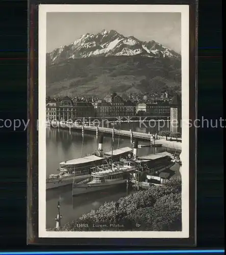 Dampfer Binnenschifffahrt Luzern Pilatus Kat. Schiffe