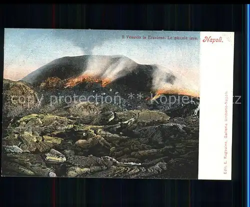 Vulkane Geysire Vulcans Geysers Napoli Kuenstlerkarte Kat. Natur