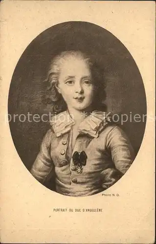 Persoenlichkeiten Portrait du Duc d Angouleme Kat. Persoenlichkeiten