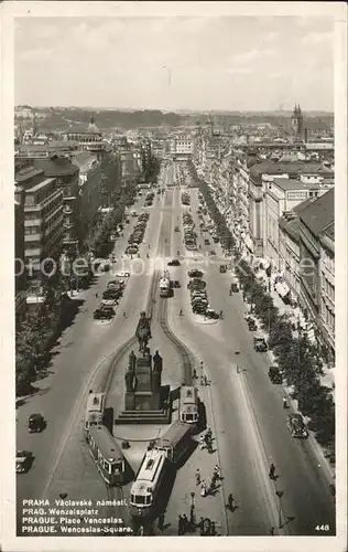 Strassenbahn Prag Wenzelsplatz  Kat. Strassenbahn