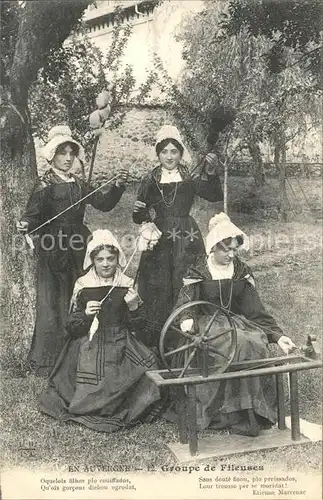 Spinnrad Auvergne Groupe de Fileuses Frauen  Kat. Handwerk