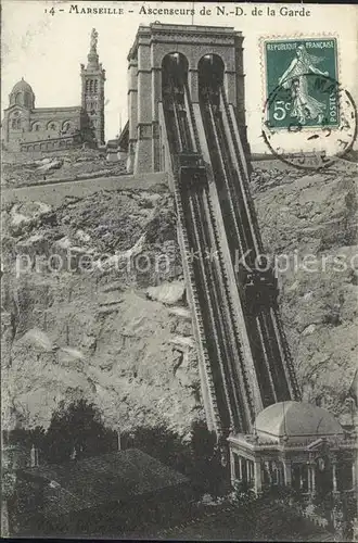 Zahnradbahn Marseille Ascenseurs de N. D. de la Garde Kat. Bergbahn