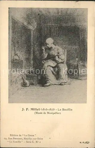 Kuenstlerkarte J. F. Millet La Bouillie Musee de Montpellier  Kat. Kuenstlerkarte