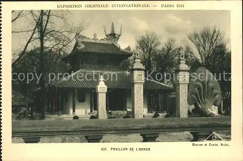Exposition Coloniale Internationale Paris 1931 Pavillon de l Annam  Kat. Expositions