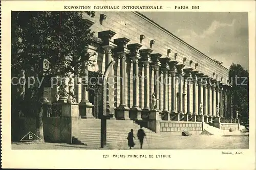 Exposition Coloniale Paris 1931 Palais principal de l Italie Kat. Expositions
