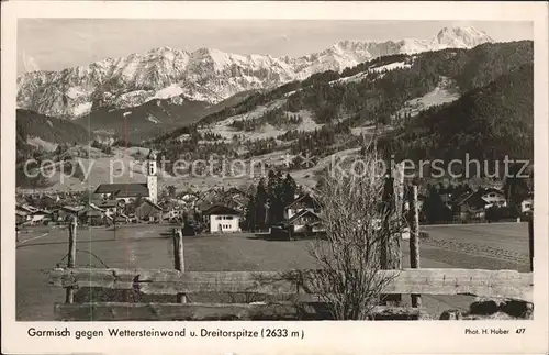 Foto Huber H. Nr. 477 Garmisch gegen Wettersteinwand Dreitorspitze  Kat. Fotografie