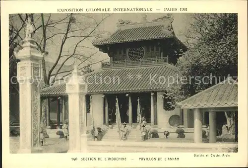 Exposition Coloniale Internationale Paris 1931 Section de l Indochine Pavillon de l Annam  Kat. Expositions