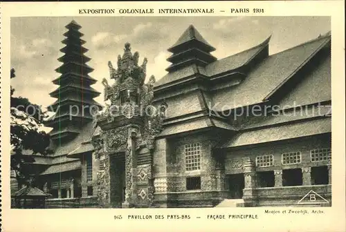 Exposition Coloniale Internationale Paris 1931 Pavillon des pays bas facade principale Kat. Expositions