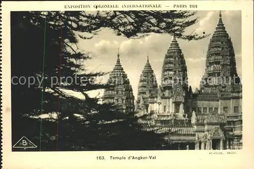 Exposition Coloniale Internationale Paris 1931 Temple d Angkor Vat Kat. Expositions