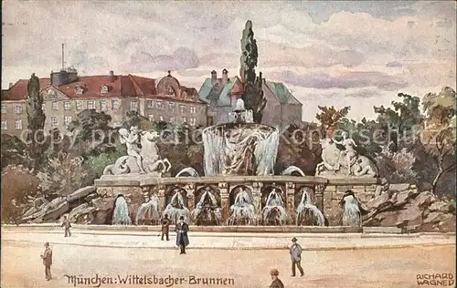 Wagner Richard Kuenstler Muenchen Wittelsbacher Brunnen Nr. 41 Kat. Kuenstlerkarte