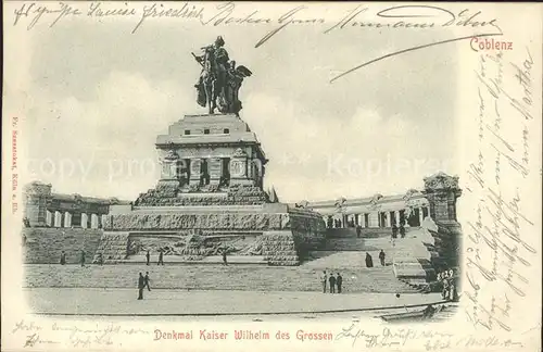 Denkmal Kaiser Wilhelm der Grosse Koblenz Bahnpost / Denkmaeler /