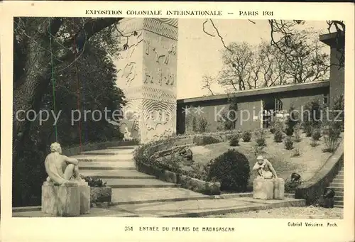 Exposition Coloniale Internationale Paris 1931 Entree du Palais de Madagascar Kat. Expositions